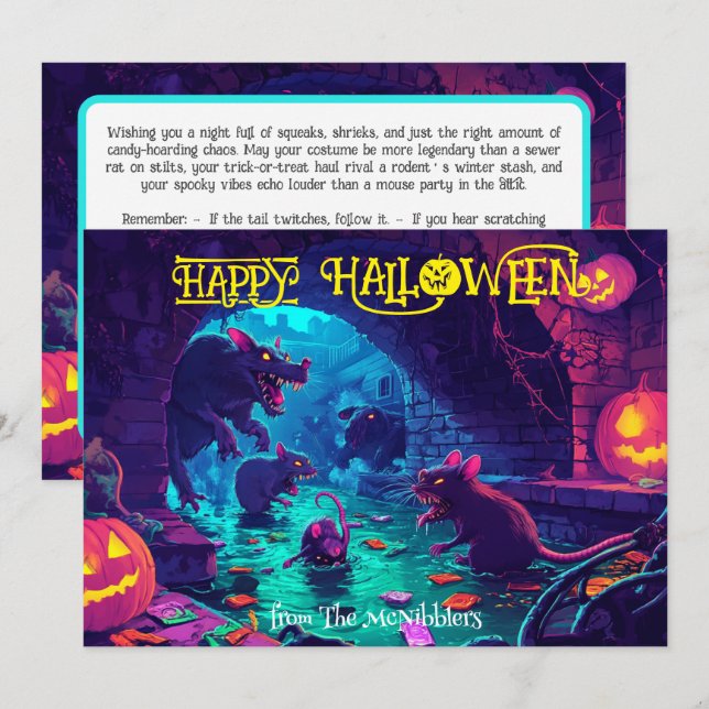 Gnaw-or-Treat: Tarjeta de Halloween por debajo de  (Anverso / Reverso)