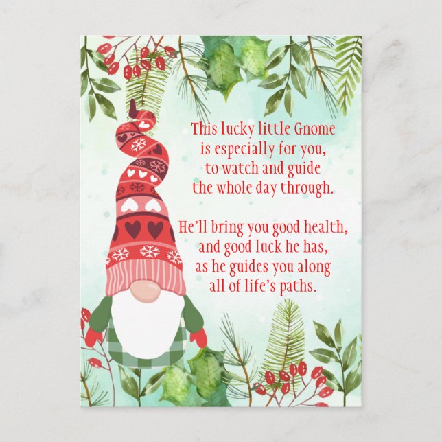 Gnome afortunado esta pequeña postal de Gnome (Anverso)
