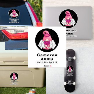 Gnome Aries Rótulo de astrología Ángel 8" Pegatina