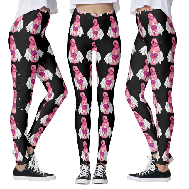 Gnome Aries Rótulo de Astrología Angel Leggings (Gnome Aries Astrology Sign Angel Leggings)