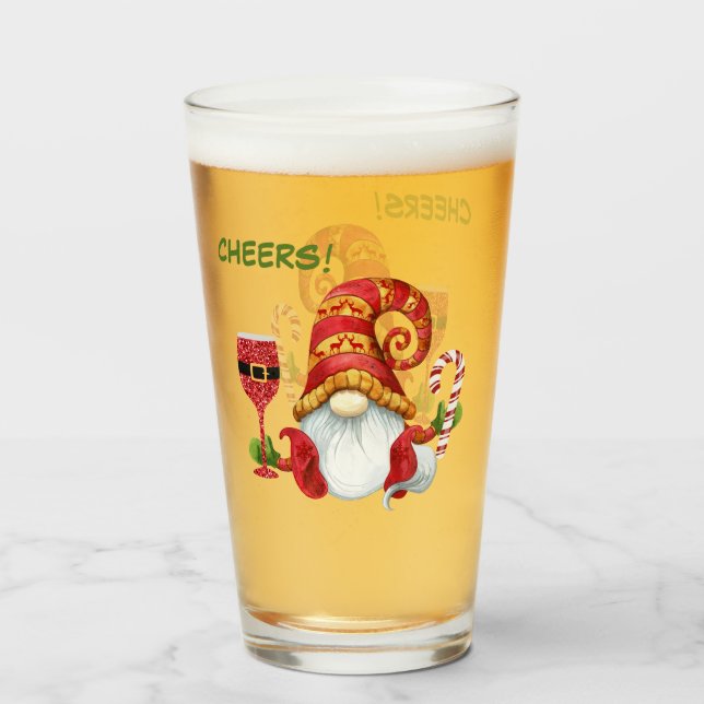 Gnome Cheers de fiesta navideña divertida (Anverso (lleno))