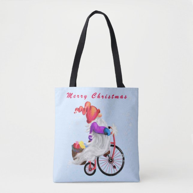 Gnome con los Navidades de bicicleta en la bolsa (Anverso)