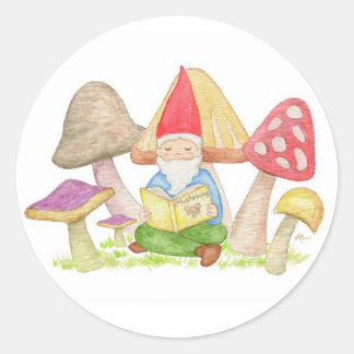 Gnome con pegatina de hongos