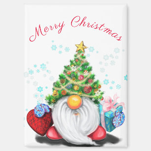 Gnome con regalo de imán Gorra de árbol de Navidad