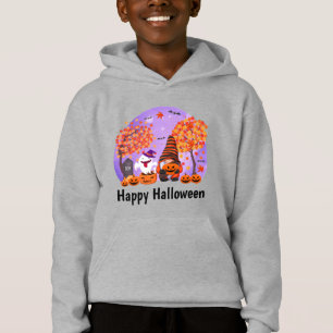 Gnome de Halloween y fantasma con texto de chico