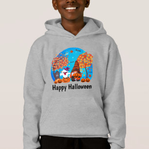 Gnome de Halloween y fantasma con texto de chico