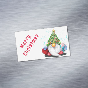 Gnome de imanes con tarjetas de navidades con rega
