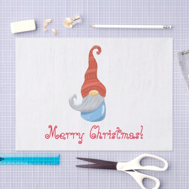 Gnome de juguetón se enfrenta a papel de tejidos d (Artesanía)