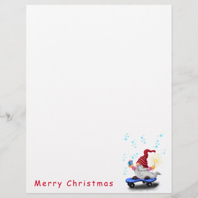 Gnome de los Navidades de esquí con membrete de re (Reverso)