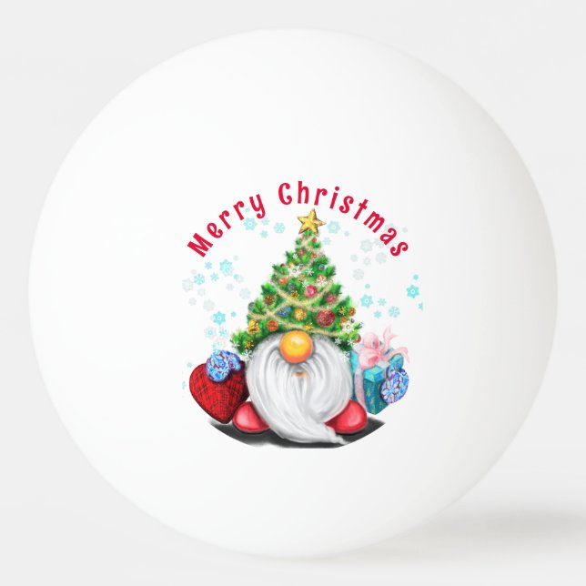 Gnome de navidades con bolas de Ping Pong (Anverso)