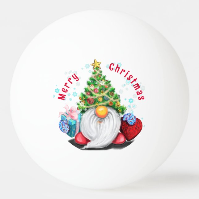 Gnome de navidades con bolas de Ping Pong (Anverso)