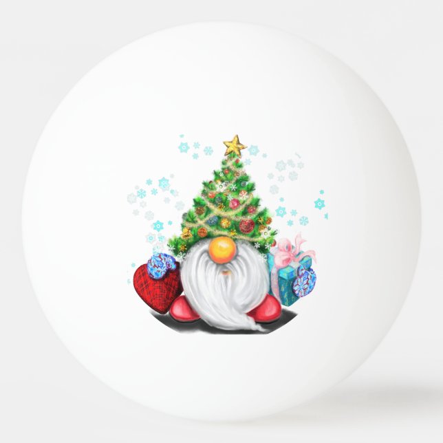 Gnome de navidades con bolas de Ping Pong (Anverso)