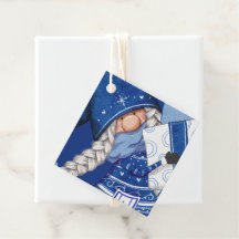 Gnome de navidades con etiquetas de favores de reg