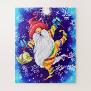 Gnome de navidades con rompecabezas de campanas -