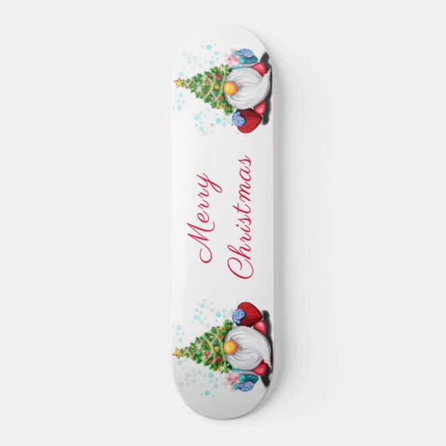Gnome de skateboard con regalo para navidades (Anverso)