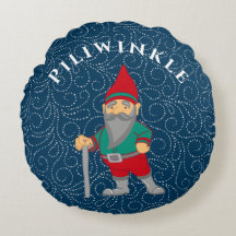 Gnome escandinavo | Almohada redonda de Personaliz