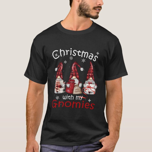 Gnome Familia Navidades Camisetas Para Mujeres Hom (Anverso)