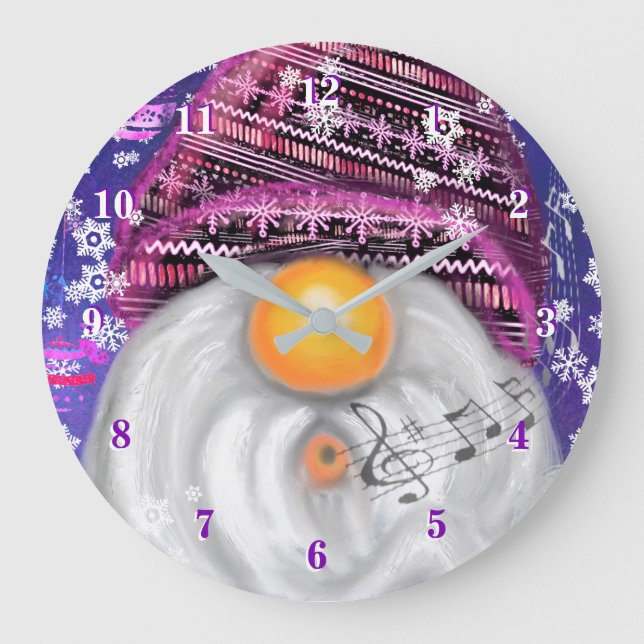 Gnome feliz en el reloj de Navidades Gorras morado (Anverso)