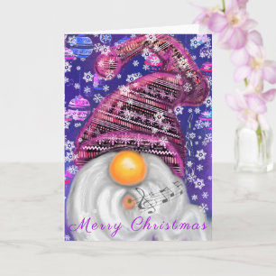 Gnome feliz en la tarjeta de Navidades Gorras mora