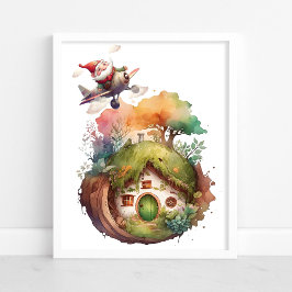 Gnome Feliz Viaja Casa Tierra | Póster