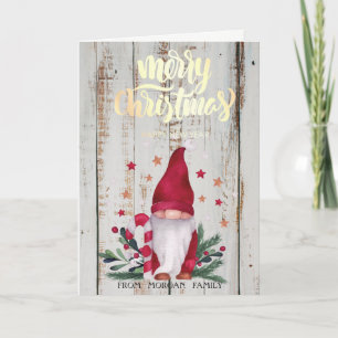 Gnome, las ramas de pino estares Feliz Navidad