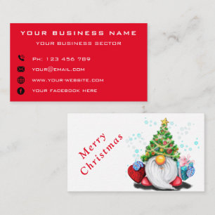 Gnome lindo con regalos Navidades tarjetas de visi