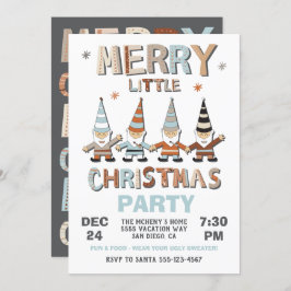Gnome Merry Little Navidades Party Invitación
