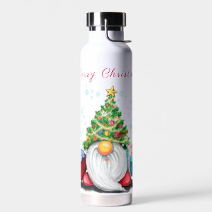 Gnome navidad con regalo Botella de agua