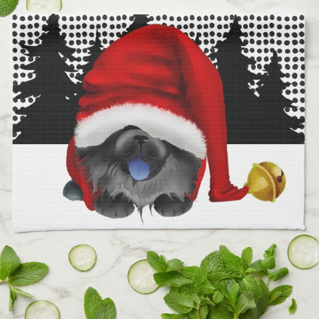 GNOME PARA LOS CHOWLIDAYS toalla de cocina negra p (Doblado)