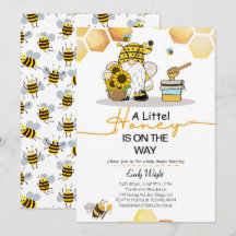 Gnome pequeñas abejas de miel invitaciones a la du