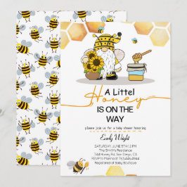 Gnome pequeñas abejas de miel invitaciones a la du