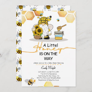 Gnome pequeñas abejas de miel invitaciones a la du