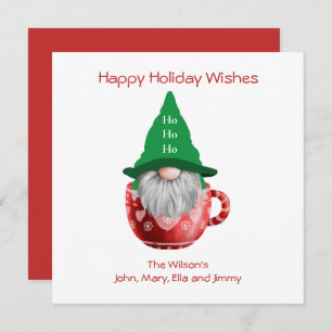 Gnome Red Green Holiday Wiers Tarjeta personalizad