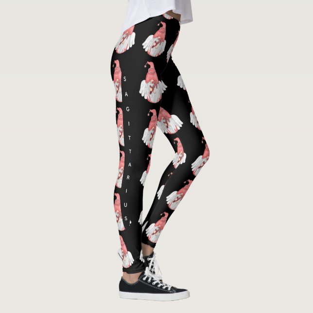 Gnome Sagittarius Astrology Rótulo Angel Leggings (Derecha)