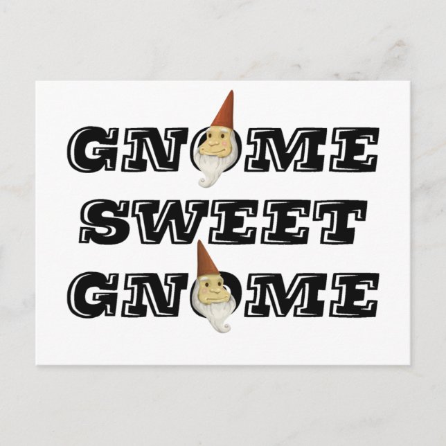 Gnome Sweet Gnome postal divertida (Anverso)