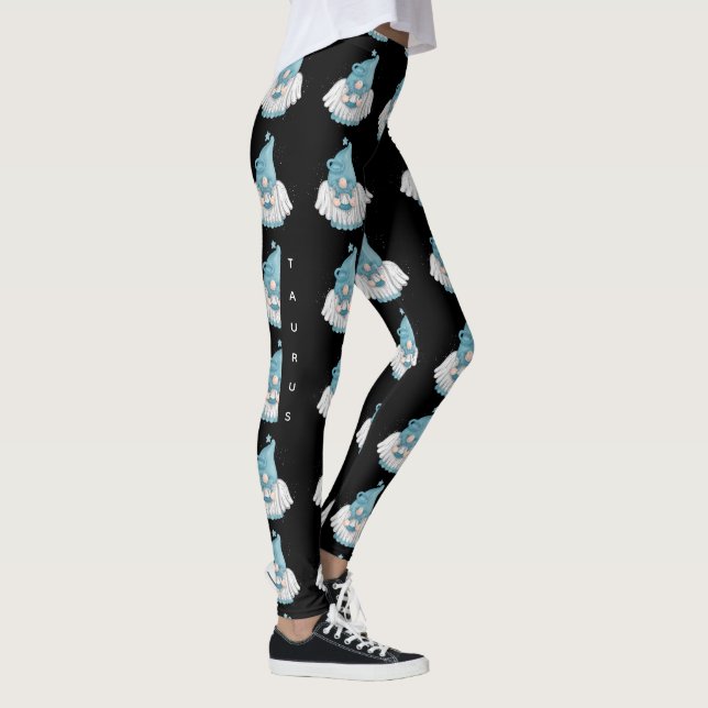 Gnome Taurus Astrology Rótulo Angel Leggings (Derecha)