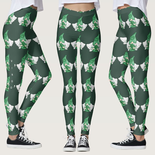 Gnome Virgo Astrología Rótulo Angel Leggings (Gnome Virgo Astrology Sign Angel Leggings)