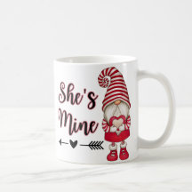 Gnomes Banner Rojo Amor, taza de café valentina
