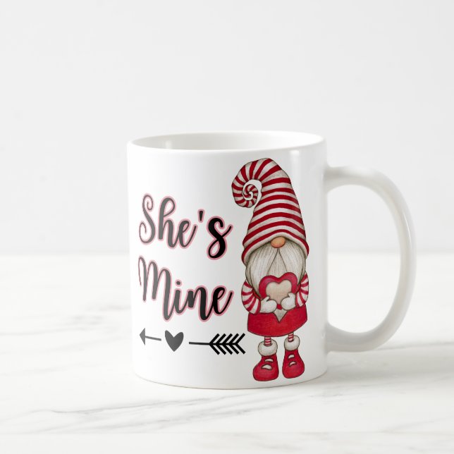 Gnomes Banner Rojo Amor, taza de café valentina (Derecha)
