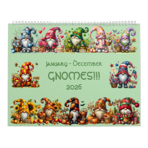 Gnomes bonitos en el calendario de Gorras 2026 - A
