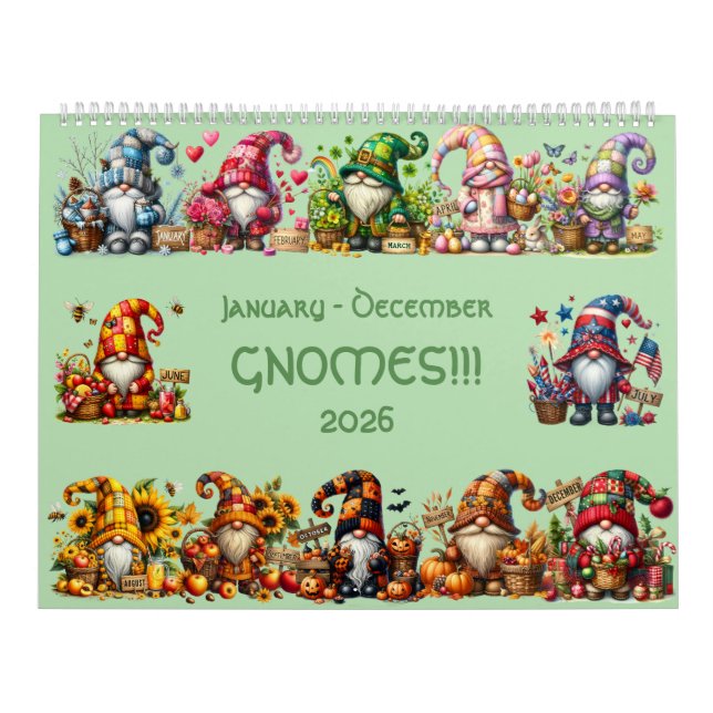 Gnomes bonitos en el calendario de Gorras 2026 - A (Tapa)