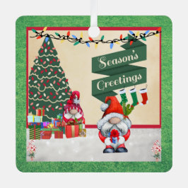 Gnomes de adorno navideño con regalos