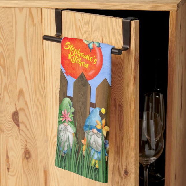 Gnomes de jardín, toallas de cocina divertidas y c (Pliegue de tercios)