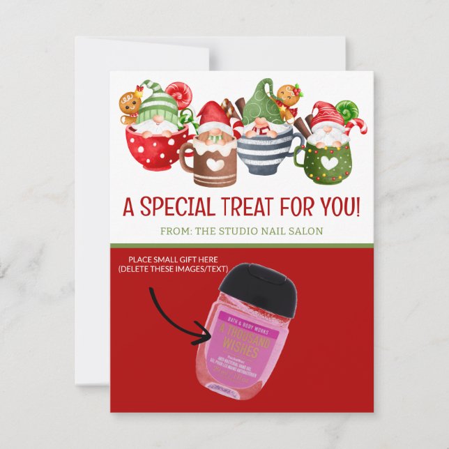 Gnomes de navidades, tarjetas de regalo personaliz (Anverso)