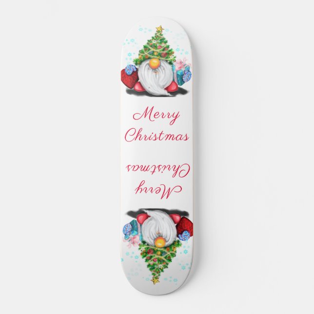 Gnomes de regalo de skateboard para navidades con  (Anverso)