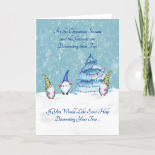 Gnomes decorando su árbol de Navidad