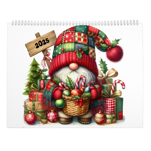 Gnomes en el calendario Gorras 2025 (Reverso)