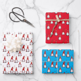 Gnomes envolver papel de hoja plana conjunto de 3