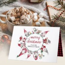 Gnomes Feliz Navidad Reindeo Acuarela Placa