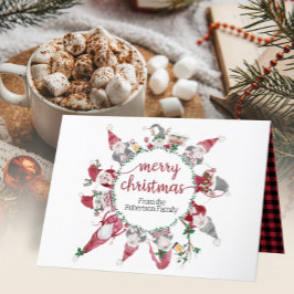 Gnomes Feliz Navidad Reindeo Acuarela Placa